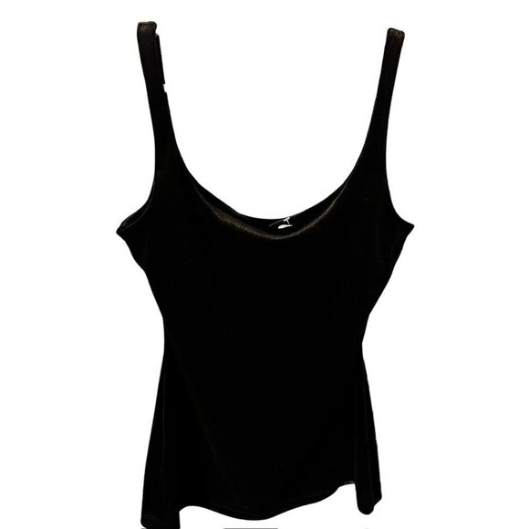 Susana Monaco Women Round Neck, Sleeveless PullOver, Black Velvet Tank Top, SM/M - Picture 3 of 5